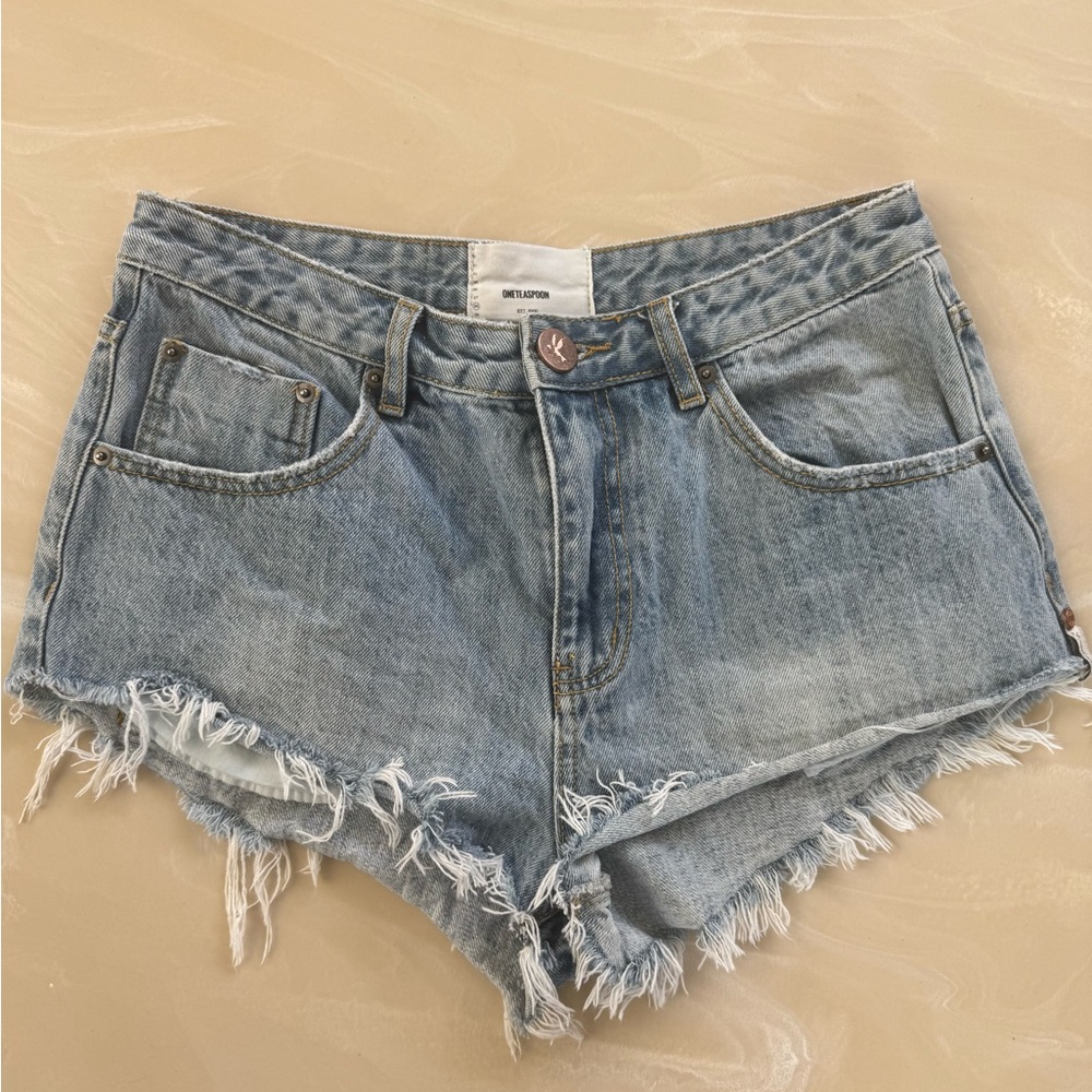 One Teaspoon Distressed Denim Shorts